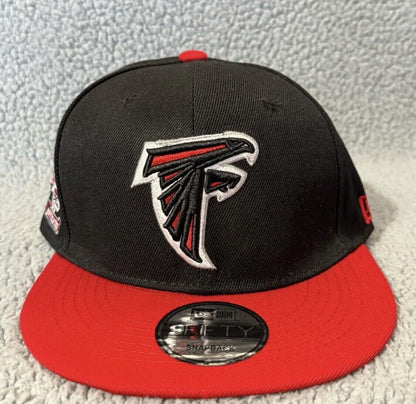 Atlanta Falcons Hat Cap Snapback Black Red New Era NFC South Patch Sanders Rison