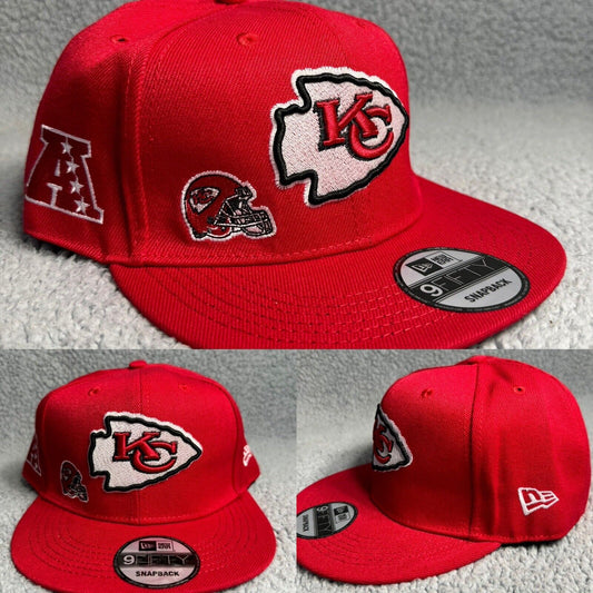 Kansas City Chiefs Hat Cap Snap Back Red AFC Helmet Patch KC Kelce Swift New Era