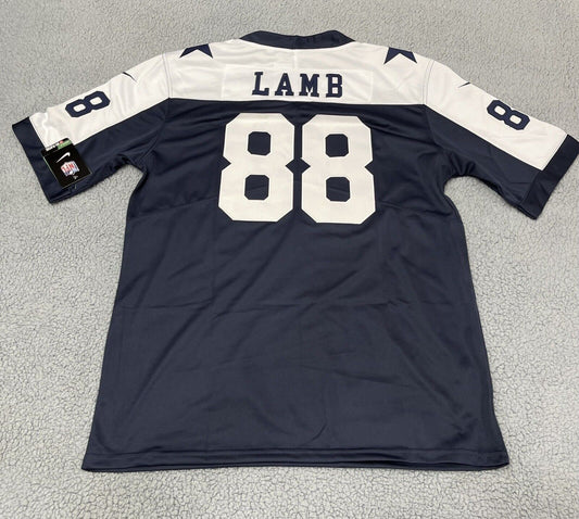 Dallas Cowboys CeeDee Lamb Jersey Mens 2XL XXL Blue White Throwback Football #88
