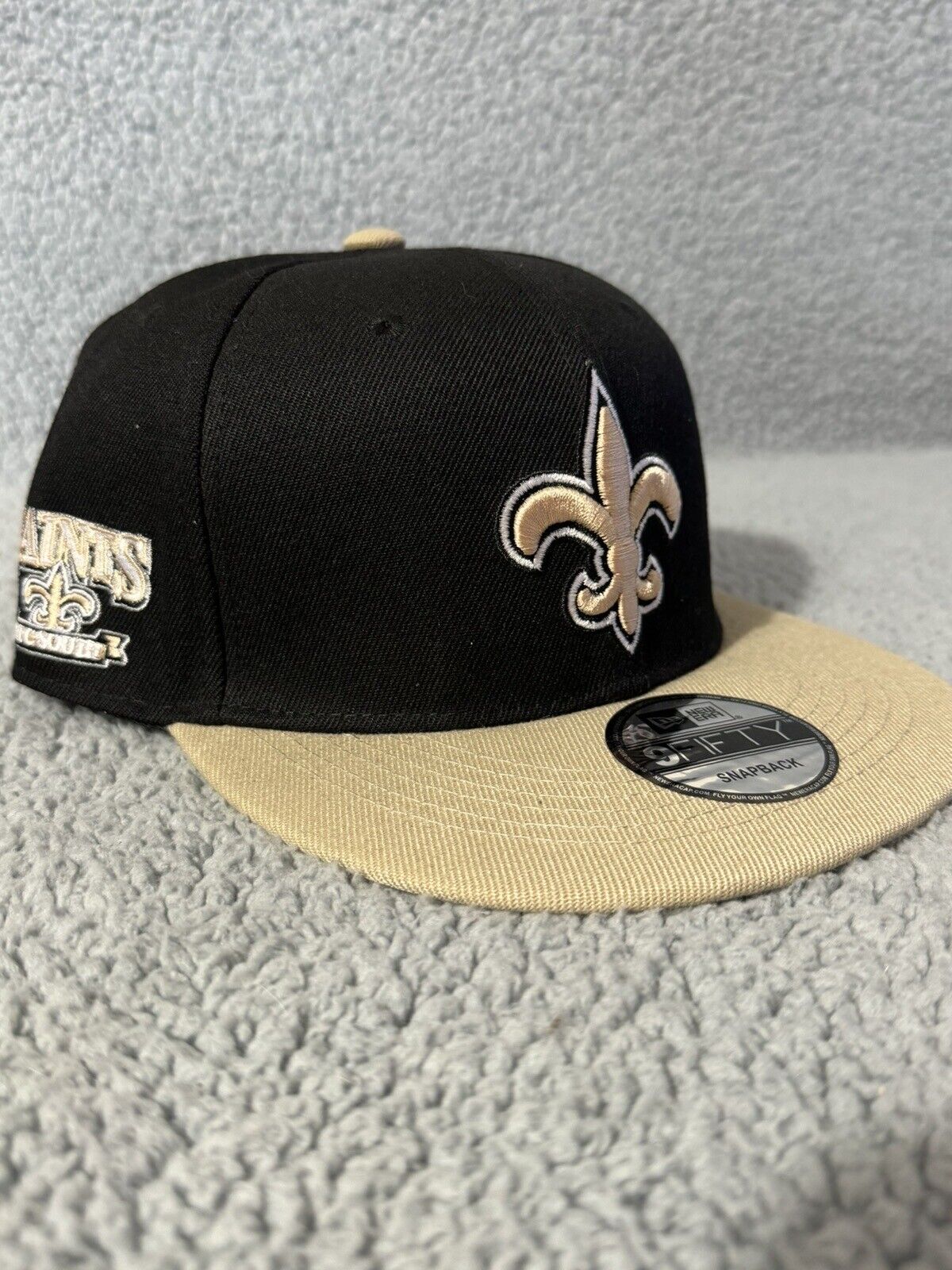 New Orleans Saints Hat Cap Snapback New Era Black Gold Patch Louisiana Football