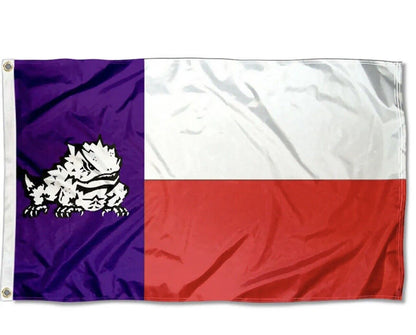 TCU FLAG Texas Christian University 3x5 Horned Frogs Purple Red White TX Banner