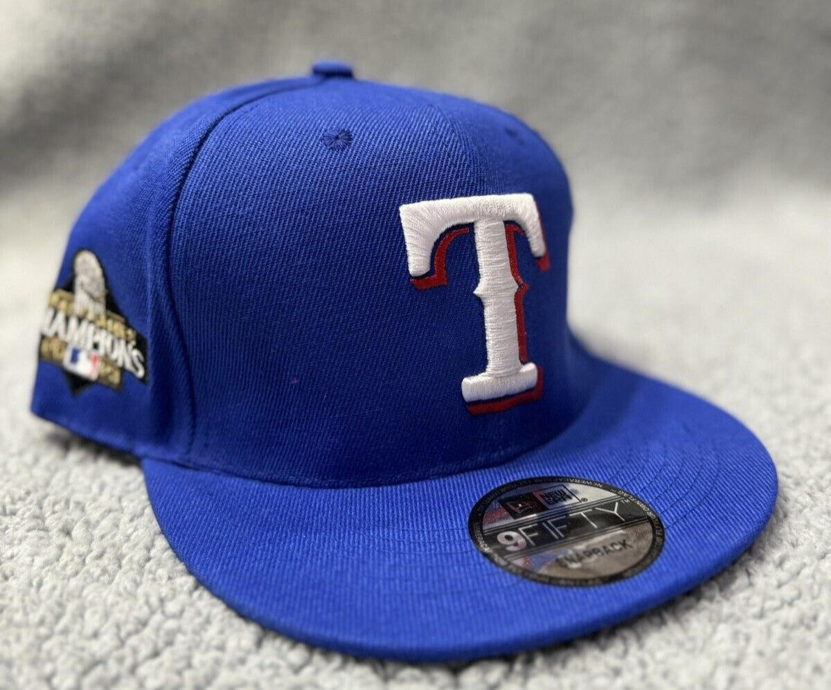 Texas Rangers Hat Cap Snap Back World Series 2023 Champions Blue New Era Seager