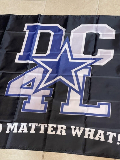 Dallas Cowboys DC4L Flag 3x5 ft Black Blue Star No Matter What Banner NEW RARE!