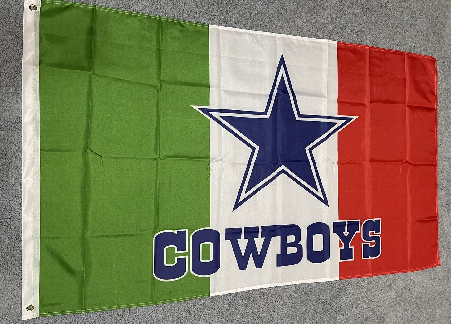 Dallas Cowboys Mexico Flag 3x5 foot Red White Green Parsons Lamb Diggs Alarcon