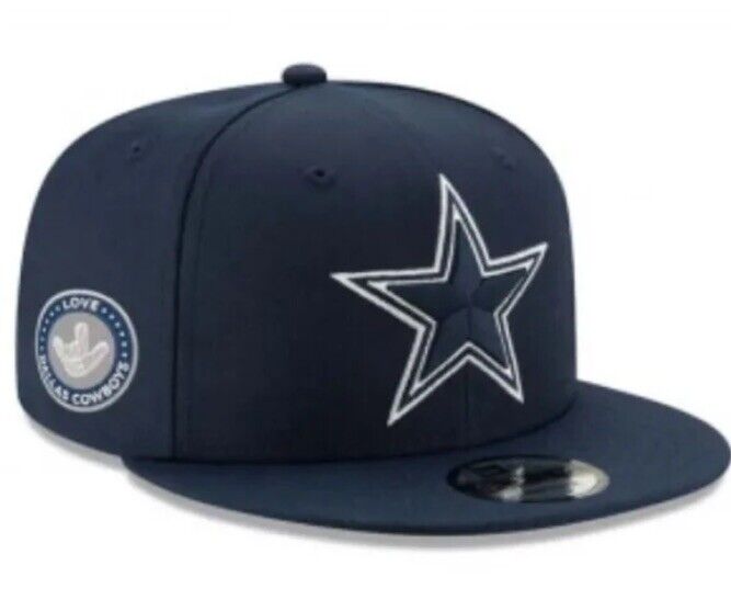 Dallas Cowboys Hat Cap Snap Back Blue New Era Star Football NFL Peace Patch RARE