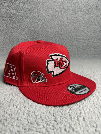 Kansas City Chiefs Hat Cap Snap Back Red AFC Helmet Patch KC Kelce Swift New Era