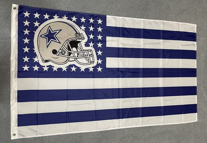 Dallas Cowboys Flag 3x5 foot USA Stars Stripes Blue White Banner Helmet America