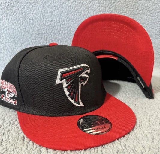 Atlanta Falcons Hat Cap Snapback Black Red New Era NFC South Patch Sanders Rison