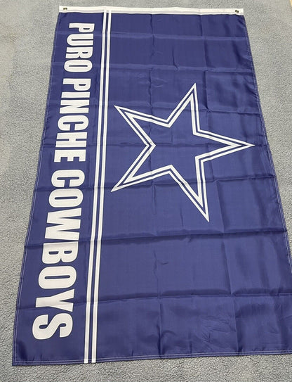 Dallas Cowboys Flag Puro Pinche 3x5ft Blue Star Double Mexican Hispanic Spanish