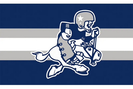 Dallas Cowboys Flag 1960s 3x5 Throwback Horse Logo VTG Blue Silver White Parsons