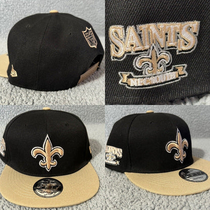 New Orleans Saints Hat Cap Snapback New Era Black Gold Patch Louisiana Football