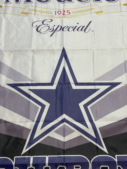 Dallas Cowboys Modelo Beer Flag Banner 3x5 White Blue Gold Cerveza Star NFL RARE