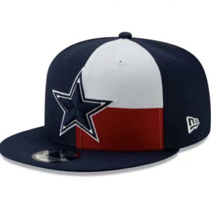 Dallas Cowboys Hat Cap Snap Back Texas Flag Draft Edition Blue Red White New Era
