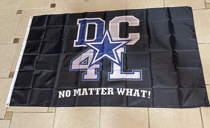 Dallas Cowboys DC4L Flag 3x5 ft Black Blue Star No Matter What Banner NEW RARE!