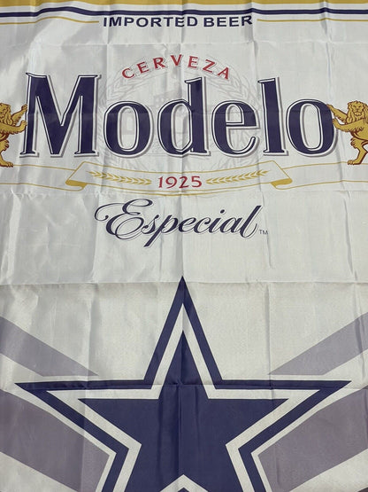 Dallas Cowboys Modelo Beer Flag Banner 3x5 White Blue Gold Cerveza Star NFL RARE