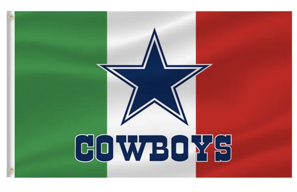 Dallas Cowboys Mexico Flag 3x5 foot Red White Green Parsons Lamb Diggs Alarcon