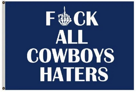 Dallas Cowboys F*ck All Haters Flag 3x5 Skeleton Blue Banner Middle Finger Skull