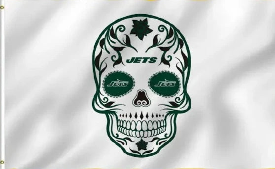 NY Jets Skull Candy 3x5 foot Flag