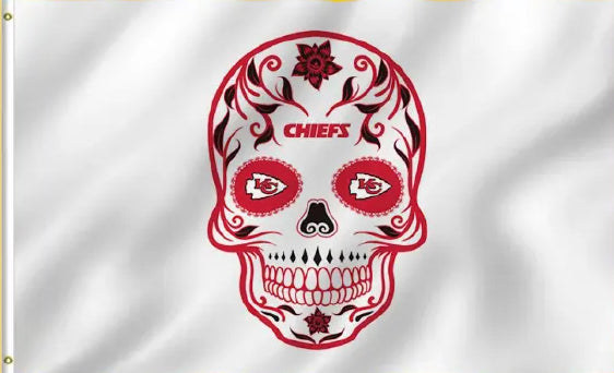 KC Chiefs Skull Candy 3x5 foot Flag